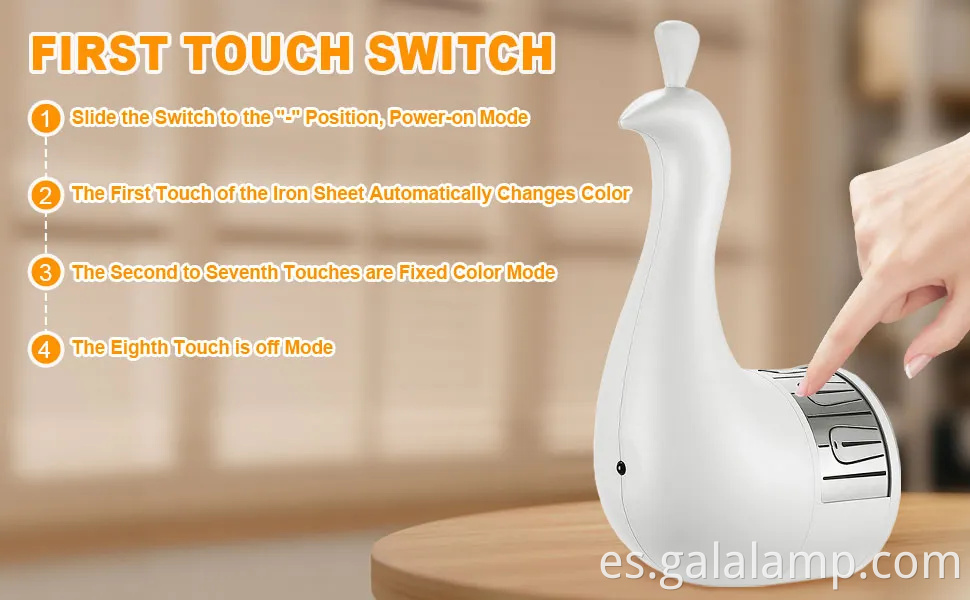 Peacock USB Desk Light: Lámpara de noche de proyección de arcoiris de control remoto de Navidad